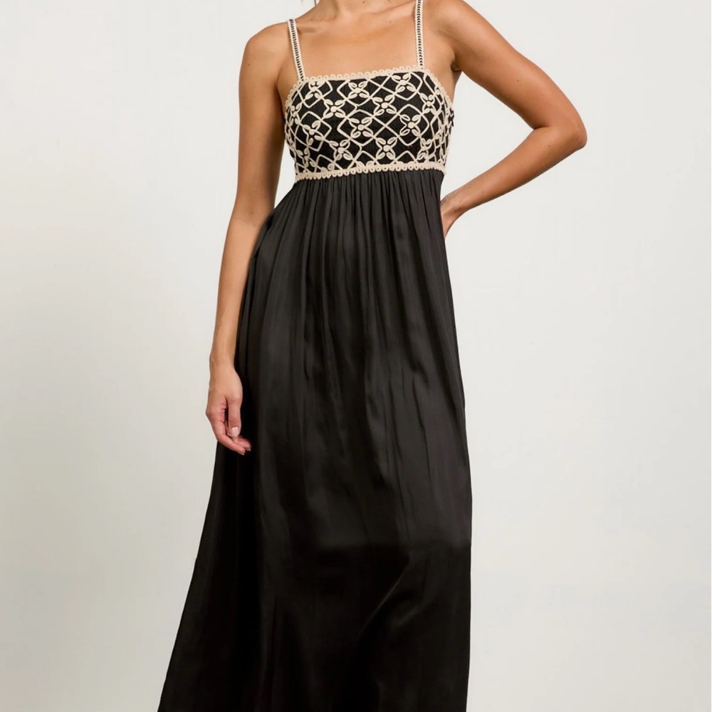 Embroidered Black Maxi Dress, Skies Are Blue